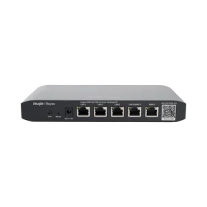 Router Balanceador RUIJIE RG-EG105G-V3 con Función SD-WAN, 3 puertos LAN gigabit, 1 Puerto WAN gigabit y 1 puerto LAN/WAN gigabit configurable, hasta 100 clientes con desempeño de 600 Mbps asimétricos